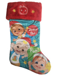 Plush Blue & Red Cocomelon Christmas Stocking