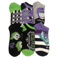 Womens 6 Pair Disney Beetlejuice No-Show Low Cut Halloween Socks