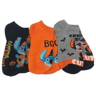 Womens 3 Pair Disney Stitch No-Show Low Cut Halloween Socks