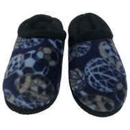 Cuddl Duds Boys Blue Soccer Print Slippers House Shoes Scuffs