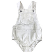 Okie Dokie Infant Toddler Girls White Denim Shortall Overalls