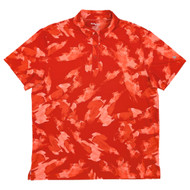 Birdie Bound Mens Orange Printed Short Sleeve Golf Polo Shirt