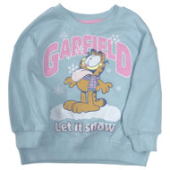 Garfield Infant & Toddler Girls Blue Let it Snow Kitty Sweatshirt Shirt