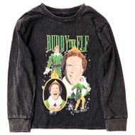 Boys Black Buddy The Elf Long Sleeve Christmas Tee Shirt T-Shirt