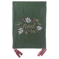 Home Collection Embroidered Christmas Noel Table Runner, Green & Gold, 13 x 72