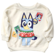 Infant Boys Off White Bluey Christmas X-Mas Holiday Sweatshirt Top 12 Months