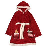 Santa Claus is Coming to Town Girls Red Fleece Christmas Robe House Coat