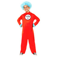 InSpirit Boys Dr. Seuss Thing 1 & 2 Jumpsuit & Wig Halloween Costume