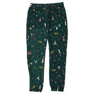 Womens Green Nutcracker Hacci Knit Joggers Sleep Pants Pajama Bottoms
