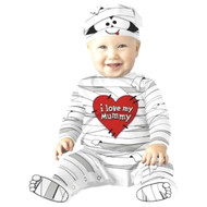 Infant Boys Girls Love My Mummy Jumpsuit & Cap Halloween Costume
