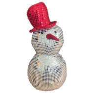 Holiday Time Giant 24 inch Silver & Red Disco Snowman Plush Stuffed Animal Pal