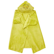 The Grinch Kids Hooded Throw Blanket, 30" X 50" Dr. Seuss Plush Green Christmas