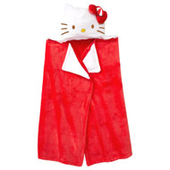 Hello Kitty Kids Hooded Throw Blanket, 30" X 50"  Plush Red Christmas Throw