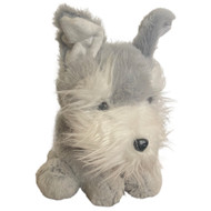 Plush Fuzzy Gray & White Sitting 11" Puppy Dog Stuffed Animal Pal