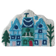 Wondershop Christmas Bath Rug with Winter Village Scene 17x24 Cotton Bath Mat