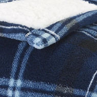 Sunbeam Heated Electric Blue Plaid Sherpa & Microplush Throw Blanket, Warming