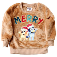 Infant & Toddler Boys Brown Bluey & Bingo Merry Christmas Sweatshirt