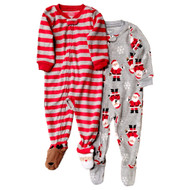 Carters Infant & Toddler Boys 2PC Santa Christmas Sleepers Set Pajamas