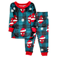 Marvel Comics Infant & Toddler Boys Green Velour Spider-Man Pajamas Set