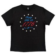 Mens Black Patriotic Americana 1776 Graphic T-Shirt Large