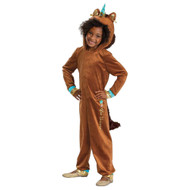 Toddler Girls Brown Unicorn Hooded Jumpsuit Halloween Costume 3T-4T