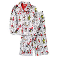 Infant & Toddler Boys White The Grinch Christmas Flannel 2 Piece Pajama Set