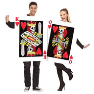 Mens & Womens King & Queen Of Hearts Playing Cards 2 Halloween Costumes XS-XL