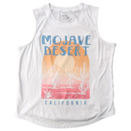Womens White Mojave Desert California Sleeveless Tank Top Shirt Medium 8-10