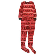 Womens Plush Red Penguin Themed Pajamas Blanket Sleeper Union Suit
