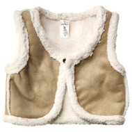 Carters Infant & Toddler Boys Beige Fuzzy Fleece Lined Button Front Vest 4T