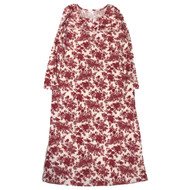 Adonna Womens Red Floral Print Long Sleeve Nightgown Night Gown Medium