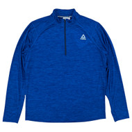 Reebok Trail Mens Blue Slim Fit Long Sleeve Quarter-Zip Active Shirt Large