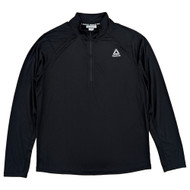 Reebok Trail Mens Black Slim Fit Long Sleeve Quarter-Zip Active Shirt