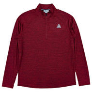 Reebok Trail Mens Rhubarb Slim Fit Long Sleeve Quarter-Zip Active Shirt