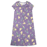 Adonna Womens Purple & Yellow Floral Cap Sleeve Nightgown Night Gown