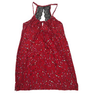 Womens Red & Pink Heart Print Chemise Nighty Nightgown Night Gown Small