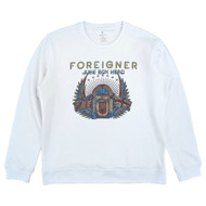 Wrangler Foreigner Mens White Foreigner Graphic Fleece Sweatshirt