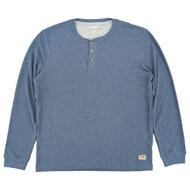 Wrangler Mens Blue Regular Fit Long Sleeve Henley Shirt Large