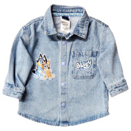 Infant & Toddler Boys Baby Bluey & Bingo Long Sleeved Denim Shacket Shirt 12M