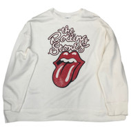 Rolling Stones Womens White Rocker Sweatshirt Sweat Shirt