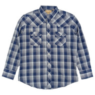 Wrangler Mens Blue Plaid Long Sleeve Button Down Western Shirt