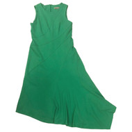 Womens Sleeveless Green Assymetrical Sun Dress