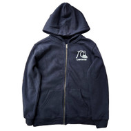 Boys Black Quicksilver Hoodie Sweatshirt With Front Zipper & Pocket