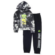 Boys Black Sweat Set Hoodie & Sweatpants Athletic Outfit Set Size XX-Small 4-5