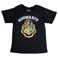 Harry Potter Girls Black Hogwarts Graphic Tee Shirt T-Shirt Medium (7-8)