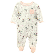 Disney Infant Girls Minnie Mouse Gray One Piece Sleeper Pajama