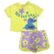 Disney Infant & Toddler Girls Stitch Green & Purple Outfit Shorts & T-Shirt