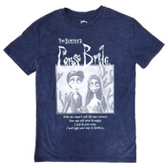 Womens Blue Acid Wash Halloween Corpse Bride T-Shirt Tee