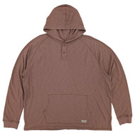 Wrangler Mens Nutmeg Red Brown Long Sleeve Henley Hoodie Shirt Medium