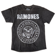 Womens Gray Worn Look Ramones Rock Band Tee Shirt T-Shirt